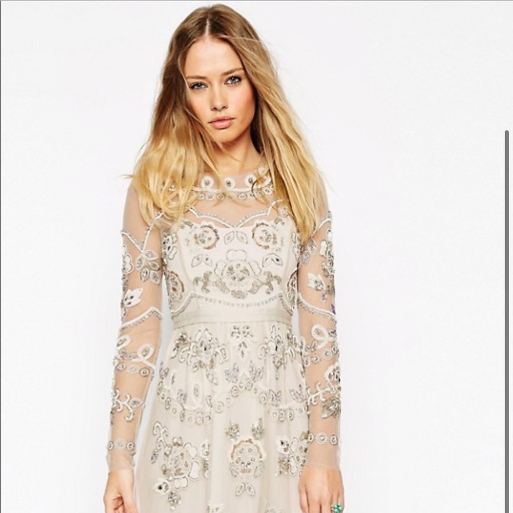 Needle & Thread Beaded mid-length dress